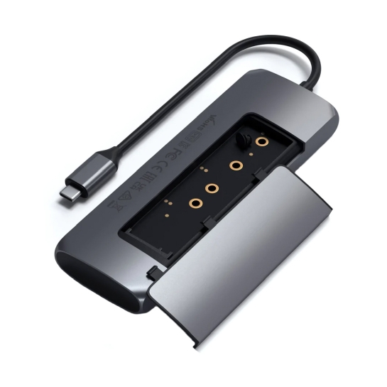 USB-хаб Satechi Aluminum Type-C Hybrid Multiport Adapter Space Gray - ціна, характеристики, відгуки, розстрочка, фото 2