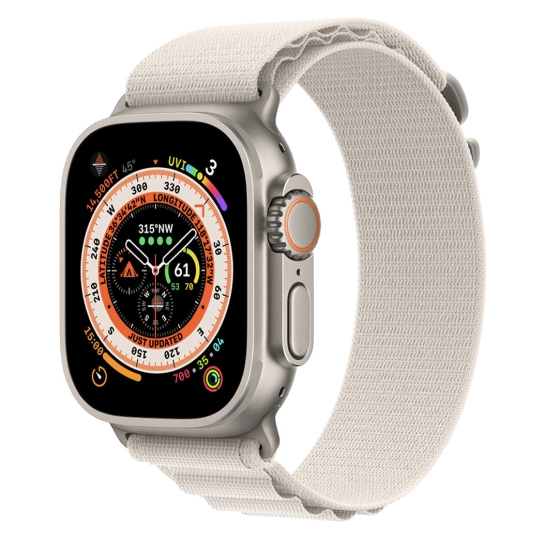 Apple Watch Ultra + LTE 49mm Titanium Case with Small Starlight Alpine Loop - цена, характеристики, отзывы, рассрочка, фото 1