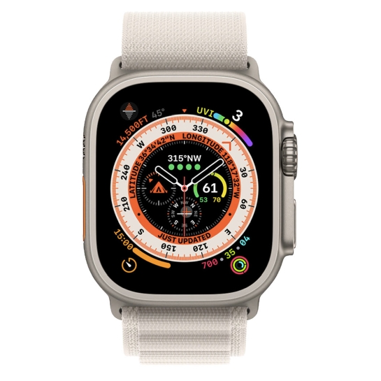 Apple Watch Ultra + LTE 49mm Titanium Case with Small Starlight Alpine Loop - цена, характеристики, отзывы, рассрочка, фото 2
