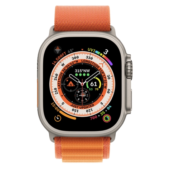 Apple Watch Ultra + LTE 49mm Titanium Case with Large Orange Alpine Loop - цена, характеристики, отзывы, рассрочка, фото 2