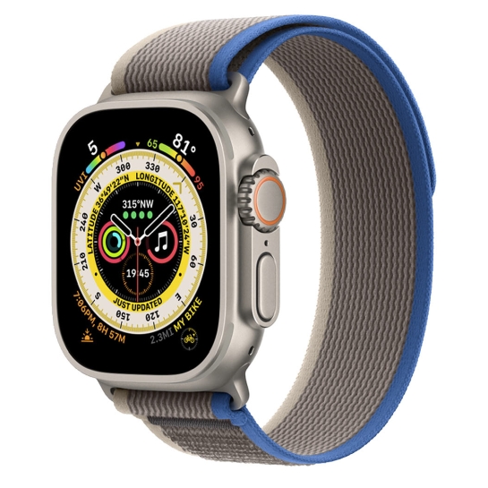 Apple Watch Ultra + LTE 49mm Titanium Case with S/M Size Blue/Gray Trail Loop - цена, характеристики, отзывы, рассрочка, фото 1