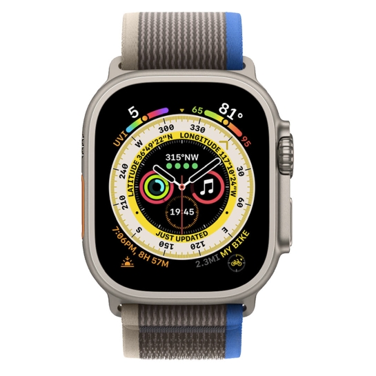 Apple Watch Ultra + LTE 49mm Titanium Case with S/M Size Blue/Gray Trail Loop - цена, характеристики, отзывы, рассрочка, фото 2