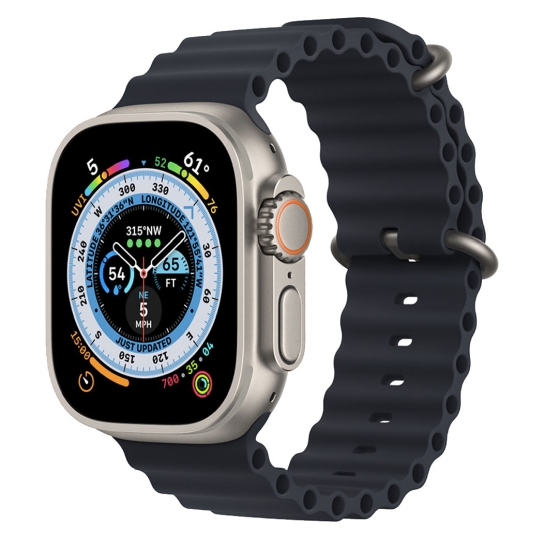 Apple Watch Ultra + LTE 49mm Titanium Case with Midnight Ocean Band - цена, характеристики, отзывы, рассрочка, фото 1