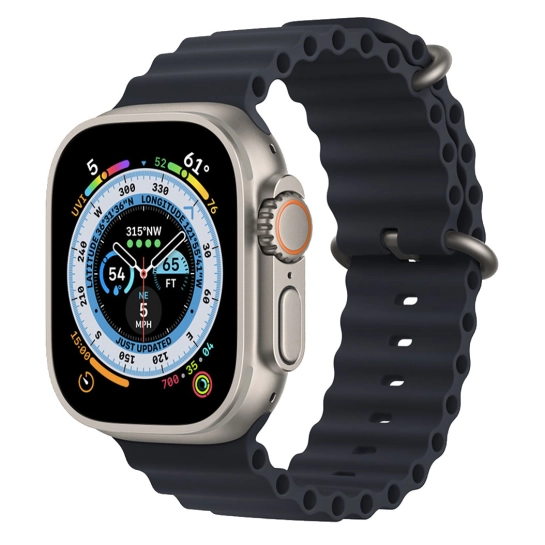 Apple Watch Ultra + LTE 49mm Titanium Case with Midnight Ocean Band