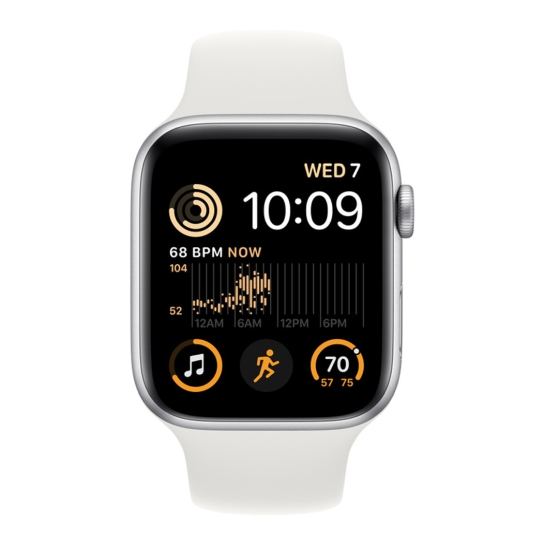Apple Watch SE 2 + LTE 44mm Silver Aluminum Case with White Sport Band - ціна, характеристики, відгуки, розстрочка, фото 2