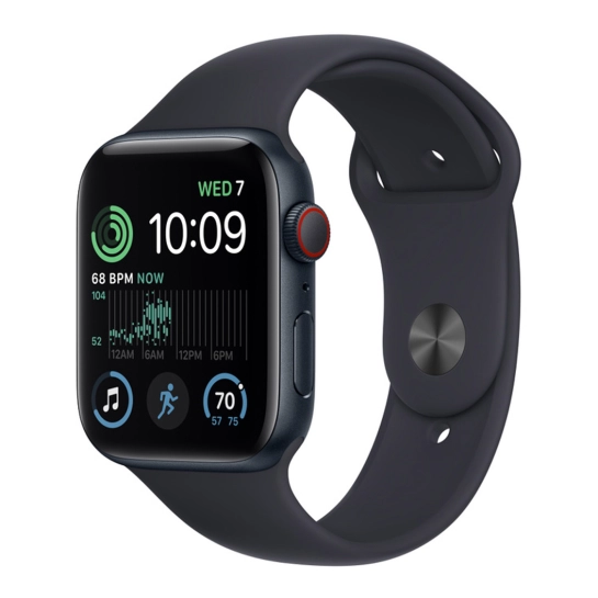 Apple Watch SE 2 + LTE 44mm Midnight Aluminum Case with Midnight Sport Band