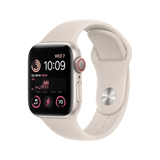 Apple Watch SE 2 + LTE 40mm Starlight Aluminum Case with Starlight Sport Band - ціна, характеристики, відгуки, розстрочка, фото 1