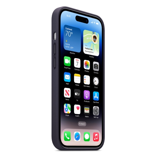 Чохол Apple Leather Case with MagSafe for iPhone 14 Pro Ink - ціна, характеристики, відгуки, розстрочка, фото 3