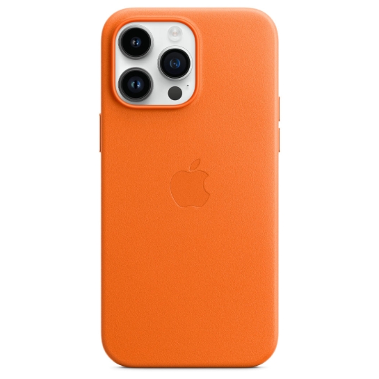 Чехол Apple Leather Case with MagSafe for iPhone 14 Pro Max Orange - цена, характеристики, отзывы, рассрочка, фото 2