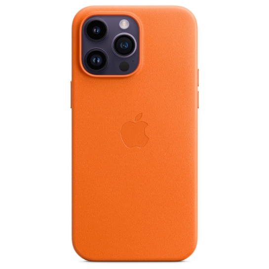 Чехол Apple Leather Case with MagSafe for iPhone 14 Pro Max Orange - цена, характеристики, отзывы, рассрочка, фото 4