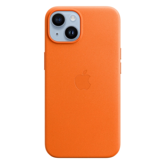 Чехол Apple Leather Case with MagSafe for iPhone 14 Orange - цена, характеристики, отзывы, рассрочка, фото 2