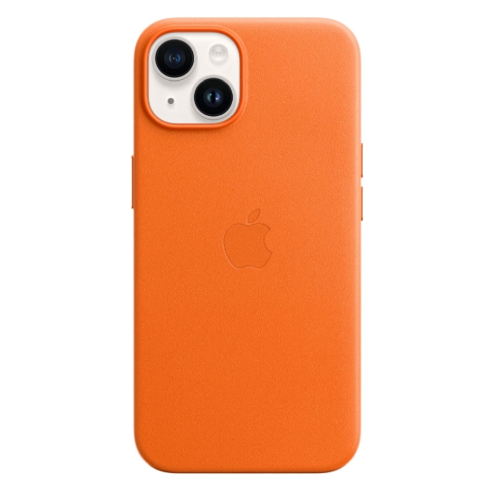 Чохол Apple Leather Case with MagSafe for iPhone 14 Orange - ціна, характеристики, відгуки, розстрочка, фото 4