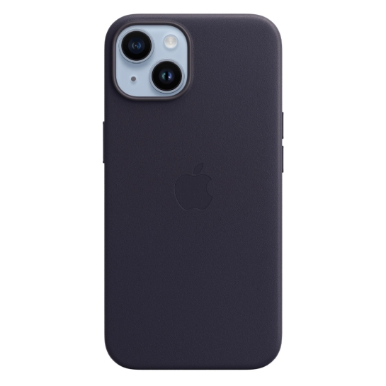 Чохол Apple Leather Case with MagSafe for iPhone 14 Ink - ціна, характеристики, відгуки, розстрочка, фото 1