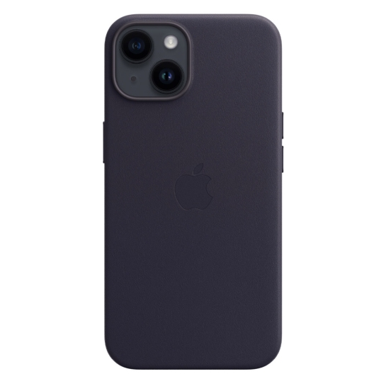 Чохол Apple Leather Case with MagSafe for iPhone 14 Ink - ціна, характеристики, відгуки, розстрочка, фото 3
