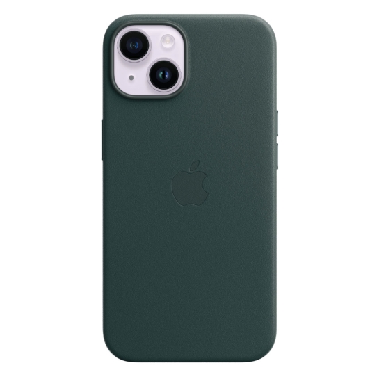 Чехол Apple Leather Case with MagSafe for iPhone 14 Forest Green - цена, характеристики, отзывы, рассрочка, фото 2