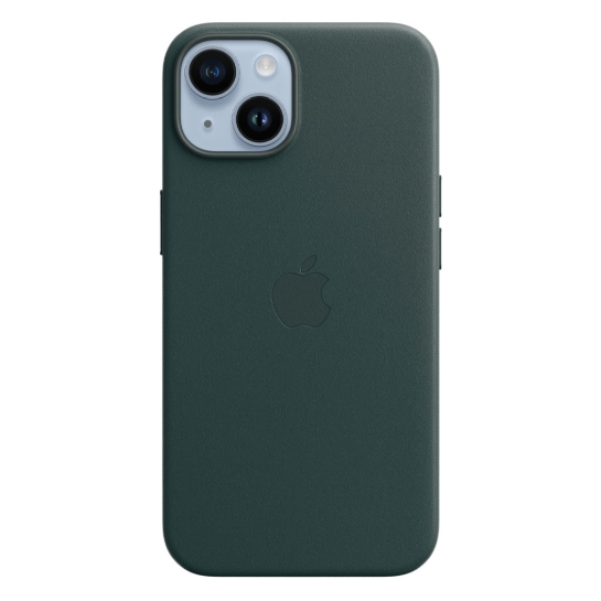 Чохол Apple Leather Case with MagSafe for iPhone 14 Forest Green - ціна, характеристики, відгуки, розстрочка, фото 3