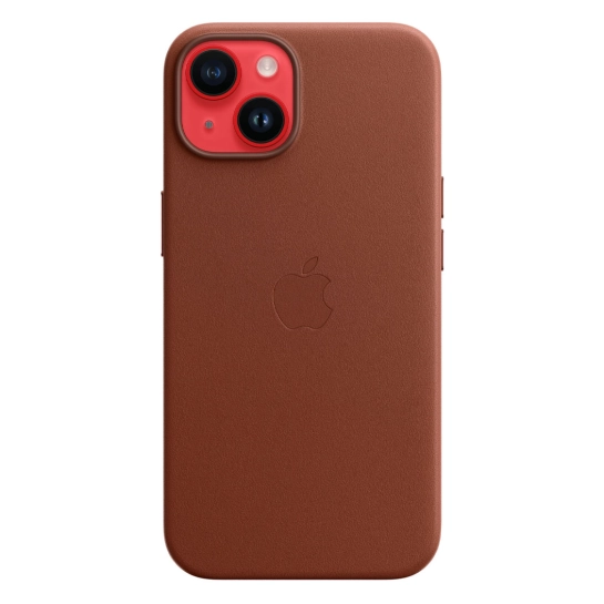 Чехол Apple Leather Case with MagSafe for iPhone 14 Umber
