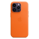 Чохол Apple Leather Case with MagSafe for iPhone 14 Pro Orange