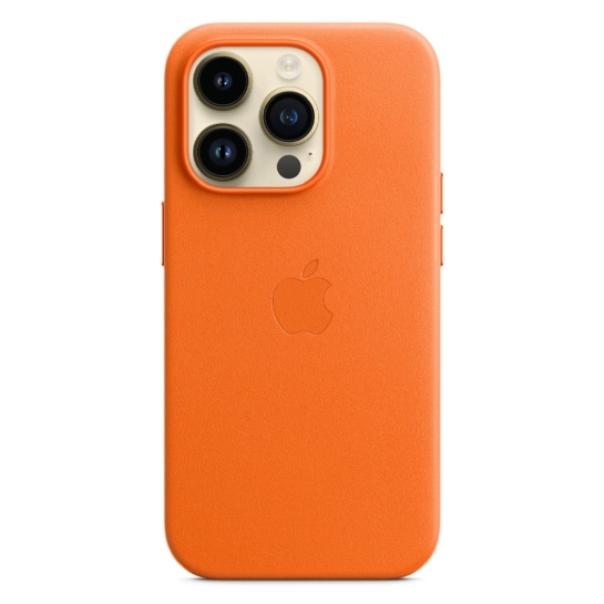 Чохол Apple Leather Case with MagSafe for iPhone 14 Pro Orange - ціна, характеристики, відгуки, розстрочка, фото 2