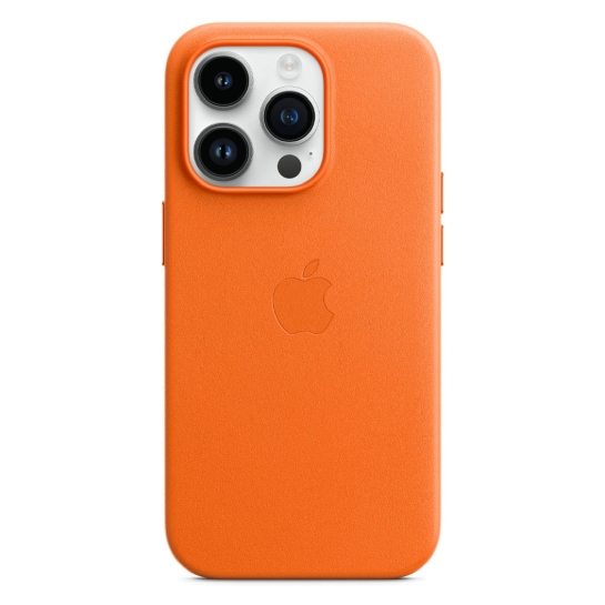 Чехол Apple Leather Case with MagSafe for iPhone 14 Pro Orange - цена, характеристики, отзывы, рассрочка, фото 3