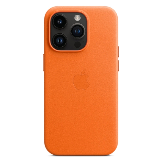 Чехол Apple Leather Case with MagSafe for iPhone 14 Pro Orange - цена, характеристики, отзывы, рассрочка, фото 4