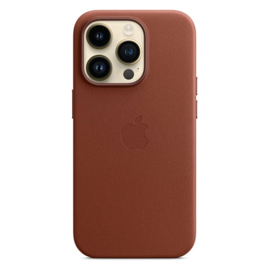 Чехол Apple Leather Case with MagSafe for iPhone 14 Pro Umber