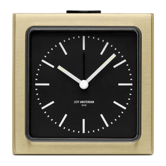 Годинник настільний LEFF Alarm Clock Block Brass/Black
