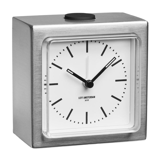 Часы настольные LEFF Alarm Clock Block Steel/White - цена, характеристики, отзывы, рассрочка, фото 2
