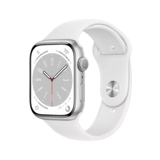 Apple Watch 8 41mm Silver Aluminum Case with White Sport Band - ціна, характеристики, відгуки, розстрочка, фото 1
