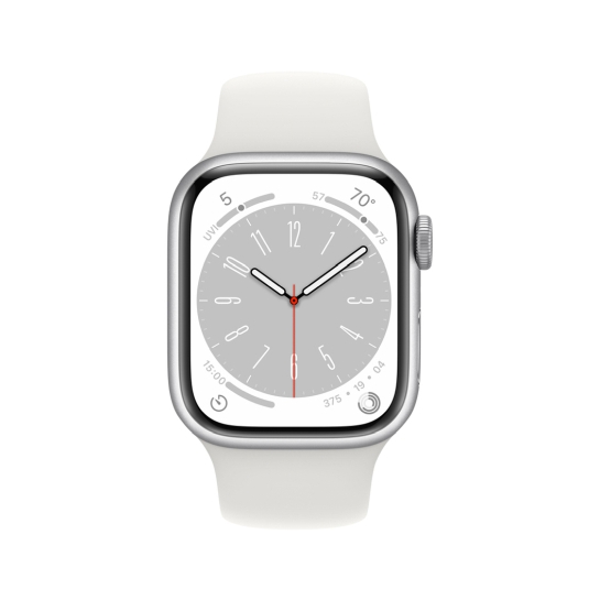 Apple Watch 8 41mm Silver Aluminum Case with White Sport Band - ціна, характеристики, відгуки, розстрочка, фото 2