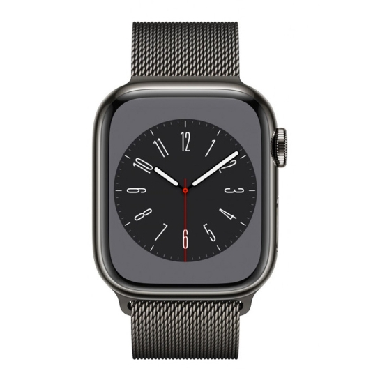 Apple Watch 8 + LTE 45mm Graphite Stainless Steel Case with Graphite Milanese Loop - ціна, характеристики, відгуки, розстрочка, фото 2