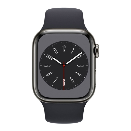 Apple Watch 8 + LTE 45mm Graphite Stainless Steel Case with Midnight Sport Band - цена, характеристики, отзывы, рассрочка, фото 2
