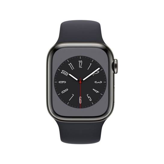 Apple Watch 8 + LTE 41mm Graphite Stainless Steel Case with Midnight Sport Band - цена, характеристики, отзывы, рассрочка, фото 2