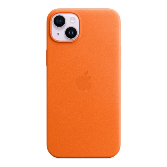 Чохол Apple Leather Case with MagSafe for iPhone 14 Plus Orange