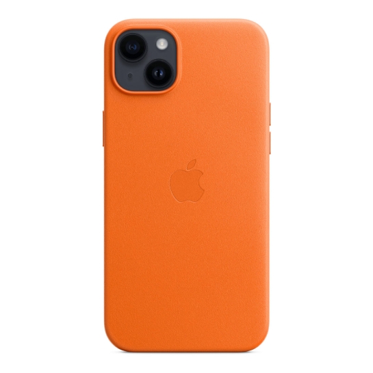 Чехол Apple Leather Case with MagSafe for iPhone 14 Plus Orange - цена, характеристики, отзывы, рассрочка, фото 2