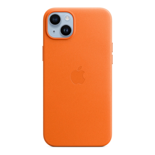 Чехол Apple Leather Case with MagSafe for iPhone 14 Plus Orange - цена, характеристики, отзывы, рассрочка, фото 3