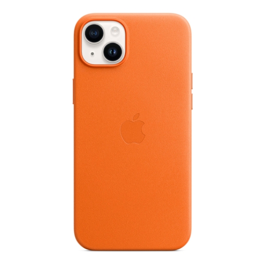 Чехол Apple Leather Case with MagSafe for iPhone 14 Plus Orange - цена, характеристики, отзывы, рассрочка, фото 5