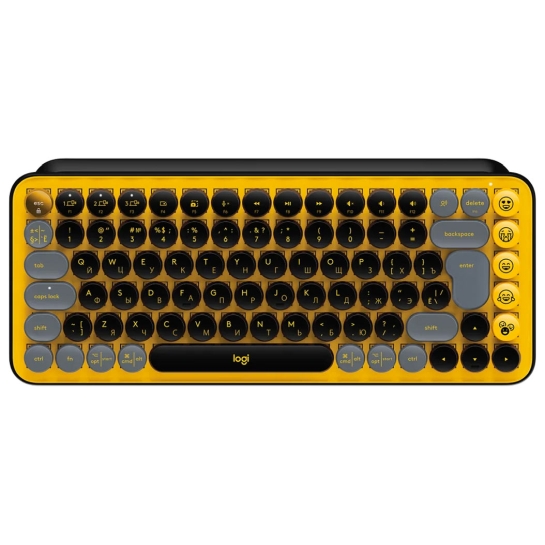 Клавіатура Logitech POP Keys Wireless Mechanical Keyboard Blast Yellow - цена, характеристики, отзывы, рассрочка, фото 1