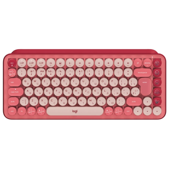 Клавіатура Logitech POP Keys Wireless Mechanical Keyboard Heartbreaker Rose - ціна, характеристики, відгуки, розстрочка, фото 1