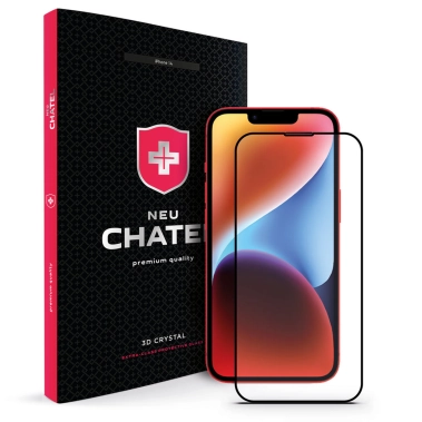 Стекло +NEU Chatel Corning Gorilla Glass with Mesh for iPhone 13/13 Pro/14/16e Front Black - цена, характеристики, отзывы, рассрочка, фото 1