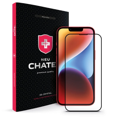 Стекло +NEU Chatel Corning Gorilla Glass with Mesh for iPhone 13 Pro Max/14 Plus Front Black - цена, характеристики, отзывы, рассрочка, фото 1