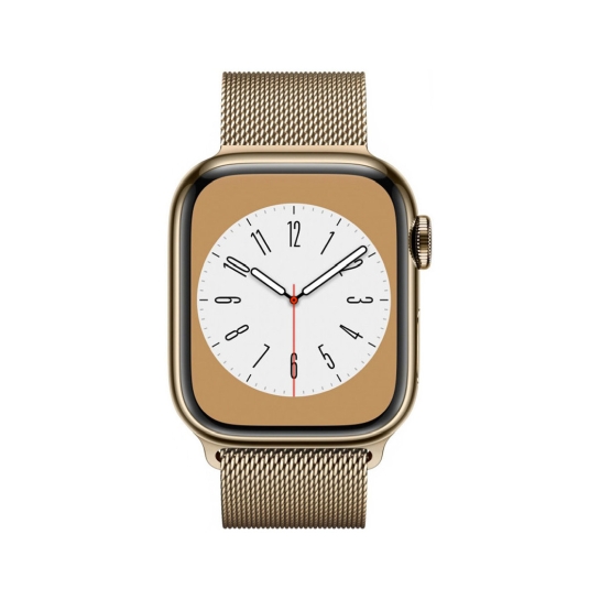 Apple Watch 8 + LTE 41mm Gold Stainless Steel Case with Gold Milanese Loop - ціна, характеристики, відгуки, розстрочка, фото 2