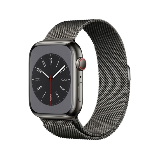 Apple Watch 8 + LTE 41mm Graphite Stainless Steel Case with Graphite Milanese Loop - цена, характеристики, отзывы, рассрочка, фото 1