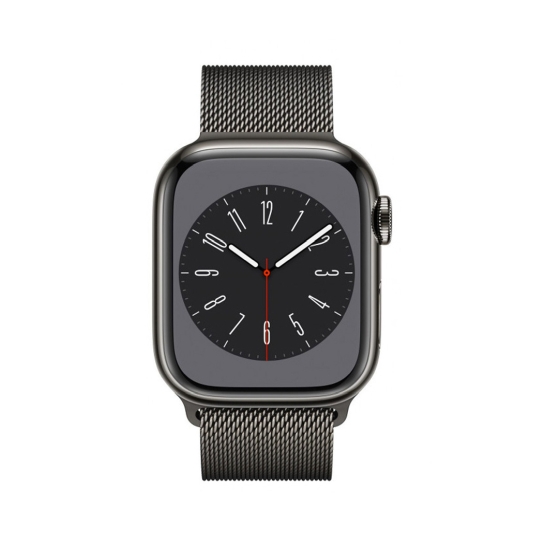 Apple Watch 8 + LTE 41mm Graphite Stainless Steel Case with Graphite Milanese Loop - ціна, характеристики, відгуки, розстрочка, фото 2