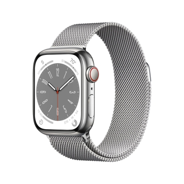 Apple Watch 8 + LTE 41mm Silver Stainless Steel Case with Silver Milanese Loop