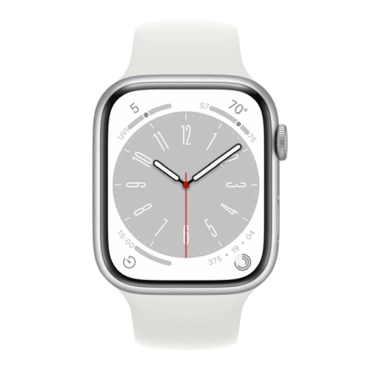 Apple Watch 8 + LTE 45mm Silver Aluminum Case with White Sport Band - ціна, характеристики, відгуки, розстрочка, фото 2