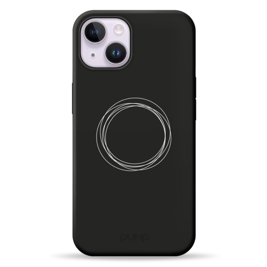 Чехол Pump Silicone Minimalistic Case with MagSafe for iPhone 14 Circles on Dark # - цена, характеристики, отзывы, рассрочка, фото 1