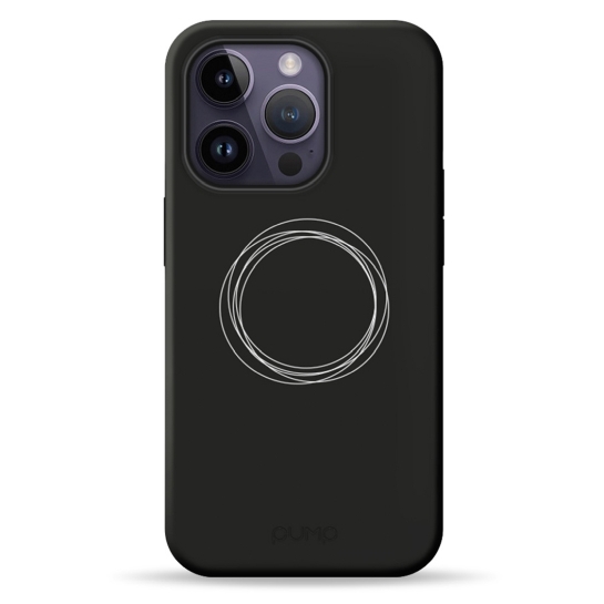 Чехол Pump Silicone Minimalistic Case with MagSafe for iPhone 14 Pro Circles on Dark # - цена, характеристики, отзывы, рассрочка, фото 1