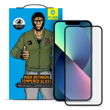 Скло Blueo 2.5D Silk Narrow Border Tempered Glass HD for iPhone 13/13 Pro Black - цена, характеристики, отзывы, рассрочка, фото 1