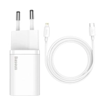 Сетевое зарядное устройство Baseus Super Si 20W PD Quick Charger + TypeC Light Cable White